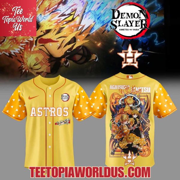 Houston Astros x Demon Slayer Agatsuma Zenitsu Jersey