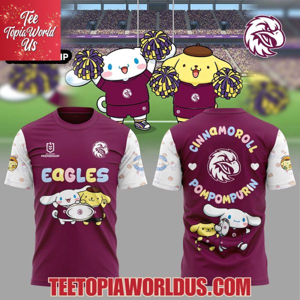 Manly Warringah Sea Eagles Cinnamoroll and Pompompurin T-Shirt, Hoodie