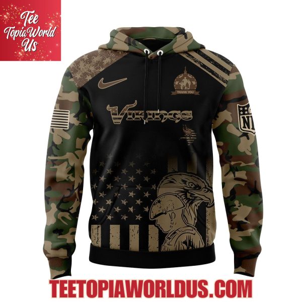 Minnesota Vikings Military Appreciation 2025 Hoodie