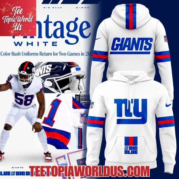 New York Giants Vintage White 2025 T-Shirt