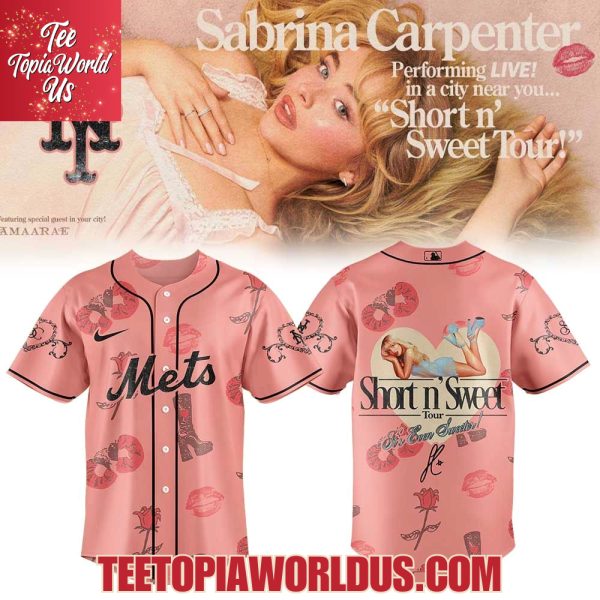 New York Mets x Sabrina Carpenter Short n’ Sweet Tour 2025 Jersey