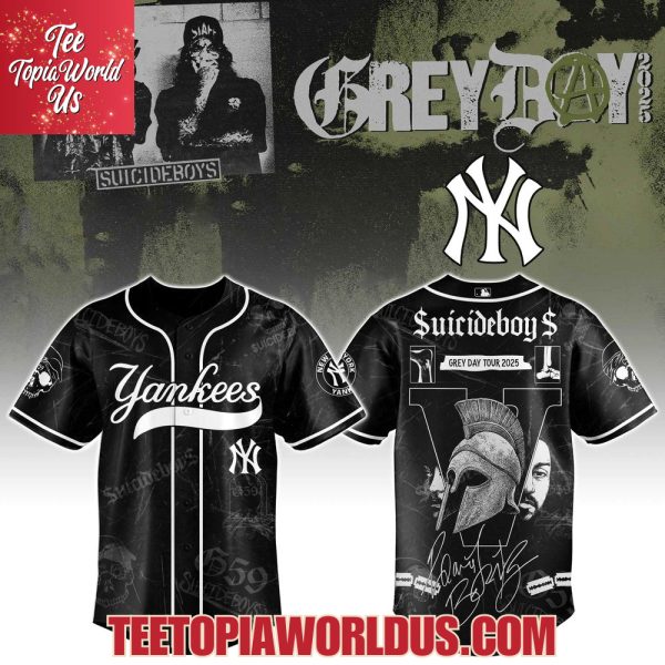New York Yankees x $uicideboy$ Grey Day Tour 2025 Jersey