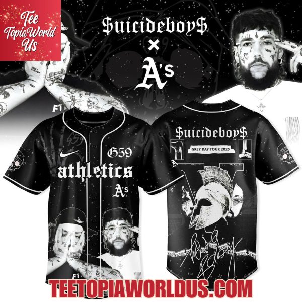 Oakland Athletics x $uicideboy$ Grey Day Tour 2025 Jersey