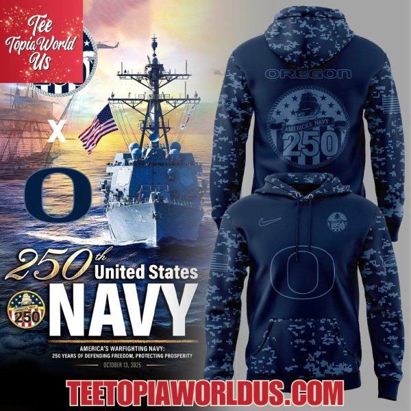 Oregon Ducks Navy 250th Celebration Hoodie