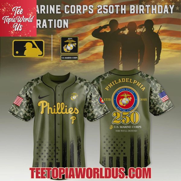 Philadelphia Phillies U.S. Marine Corps 250th Birthday Celebration Jersey
