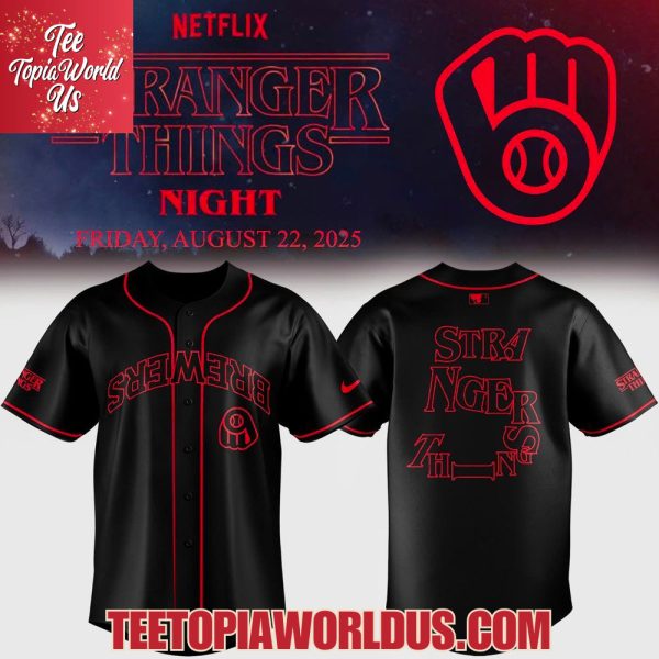 Stranger Things Milwaukee Brewers Baseball Jersey