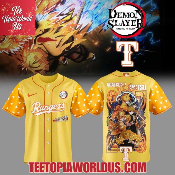 Texas Rangers x Demon Slayer Agatsuma Zenitsu Jersey