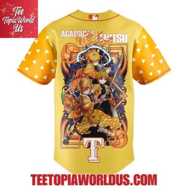 Texas Rangers x Demon Slayer Agatsuma Zenitsu Jersey