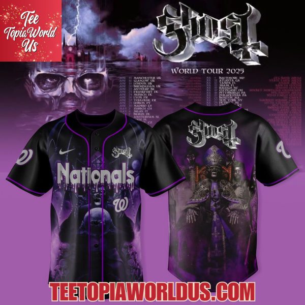 Washington Nationals x Ghost – Skeletour World Tour 2025 Jersey