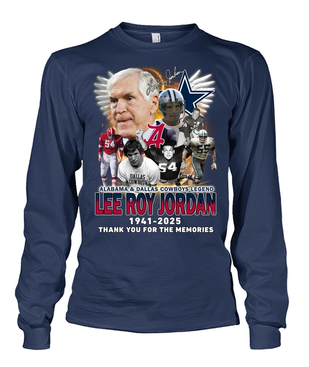 Alabama & Dallas Cowboys Legend Lee Roy Jordan 1941-2025 Thank You For The Memories T-Shirt Alabama & Dallas Cowboys Legend Lee Roy Jordan 1941-2025 Thank You For The Memories T-Shirt