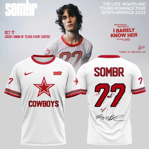 Dallas Cowboys X Sombr – The Late Nights & Young Romance Tour Merch T-Shirt