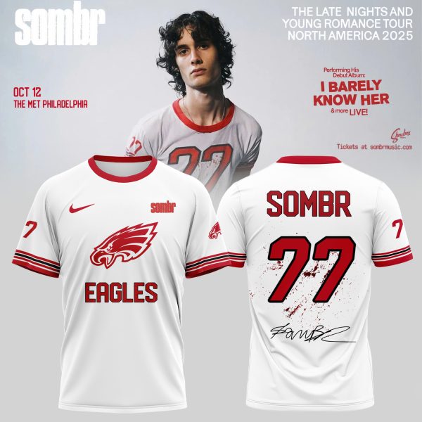 Philadelphia Eagles X Sombr – The Late Nights & Young Romance Tour Merch T-Shirt