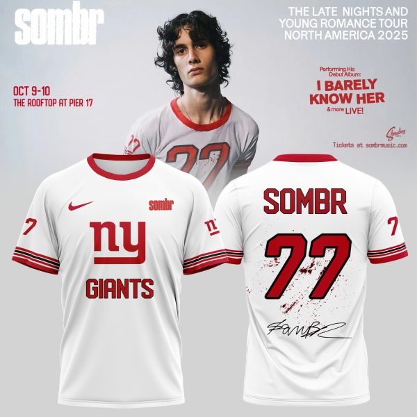 New York Giants X Sombr – The Late Nights & Young Romance Tour Merch T-Shirt