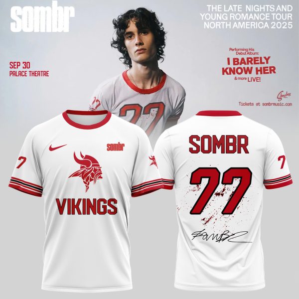 Minnesota Vikings X Sombr – The Late Nights & Young Romance Tour Merch T-Shirt