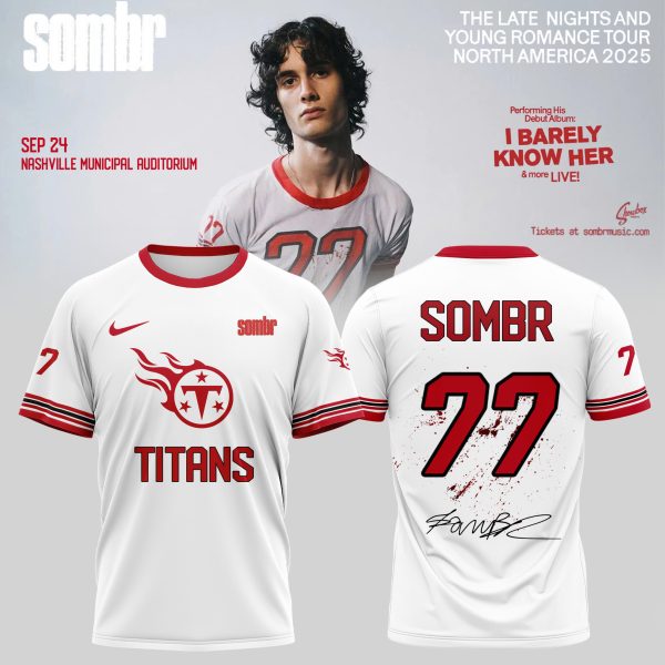 Tennessee Titans X Sombr – The Late Nights & Young Romance Tour Merch T-Shirt