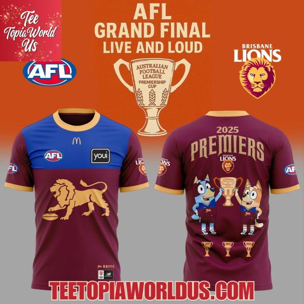 Brisbane Lions 2025 AFL Premiers T-Shirt, Hoodie