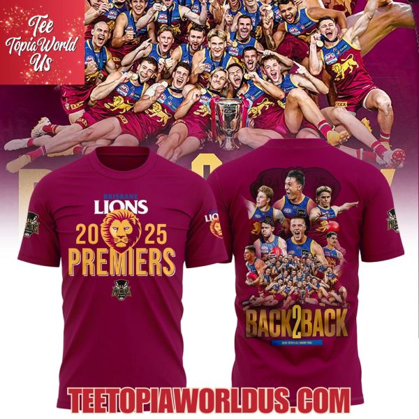 Brisbane Lions Back To Back 2025 Premiers T-Shirt, Hoodie