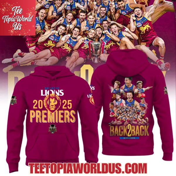 Brisbane Lions Back To Back 2025 Premiers T-Shirt, Hoodie