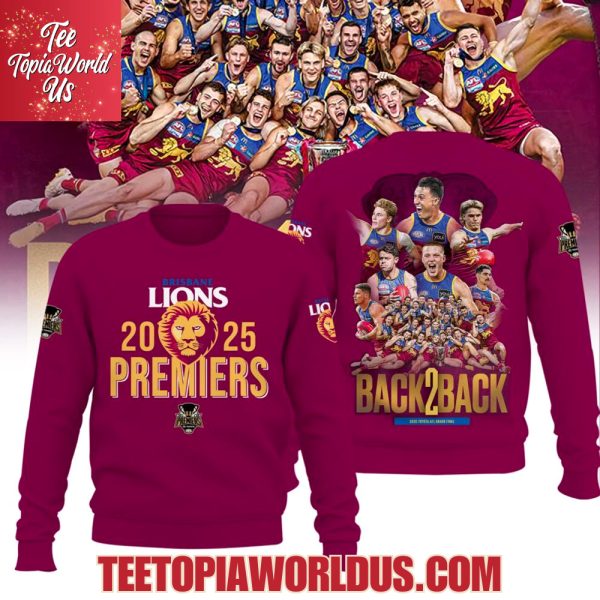 Brisbane Lions Back To Back 2025 Premiers T-Shirt, Hoodie