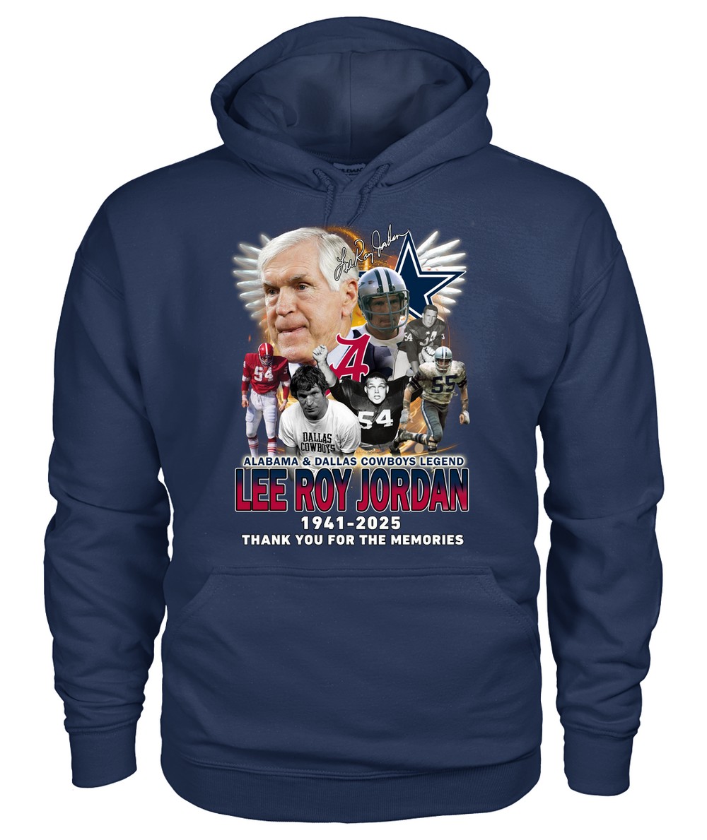 Alabama & Dallas Cowboys Legend Lee Roy Jordan 1941-2025 Thank You For The Memories T-Shirt Alabama & Dallas Cowboys Legend Lee Roy Jordan 1941-2025 Thank You For The Memories T-Shirt
