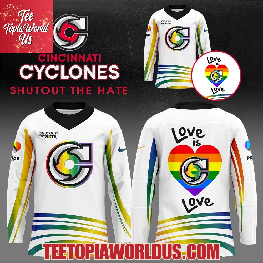 Cincinnati Cyclones Shut Out The Hate Pride Drop Jersey Cincinnati Cyclones Shut Out The Hate Pride Drop Jersey