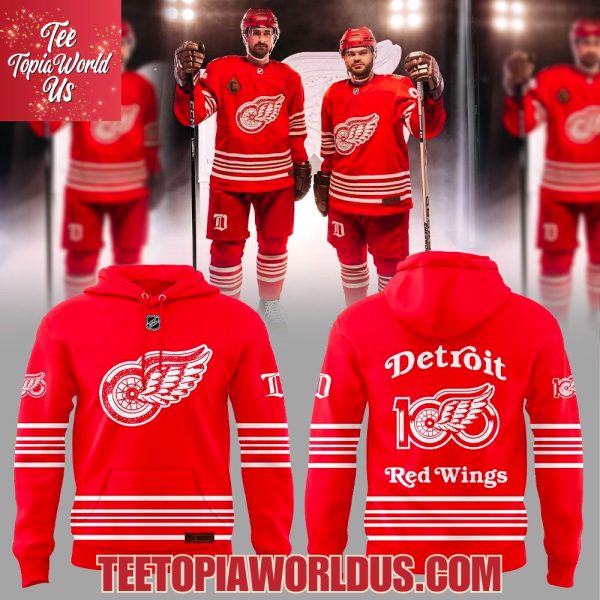 Detroit Red Wings New Uniform Celebrate 100y of Hockeytown Hoodie