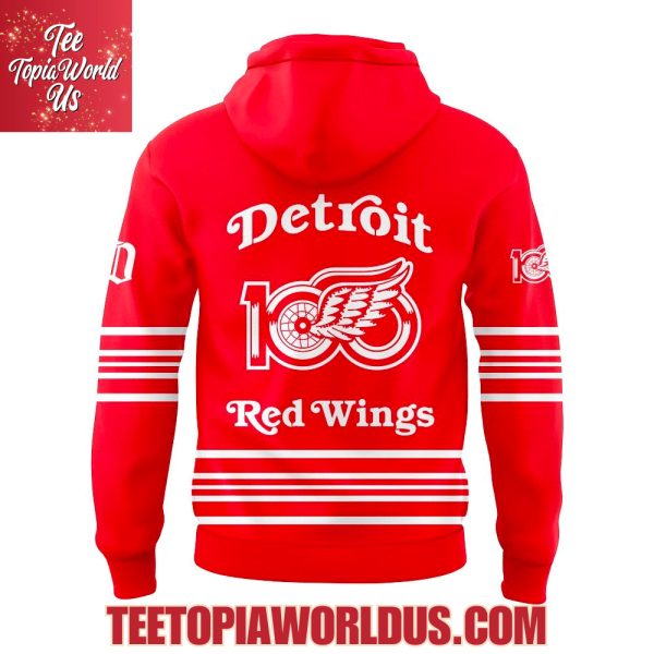 Detroit Red Wings New Uniform Celebrate 100y of Hockeytown Hoodie