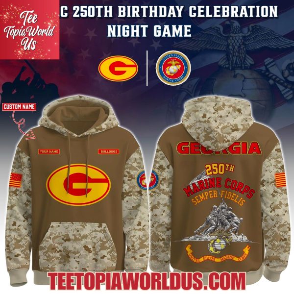 Georgia Bulldogs U.S.M.C 250th Birthday Hoodie