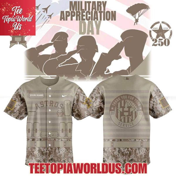 Houston Astros Military Appreciation 250th Annivesay Jersey Custom Name For Fans
