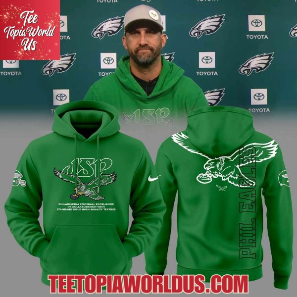 JSP Philadelphia Eagles Kelly Green Throwback Hoodie