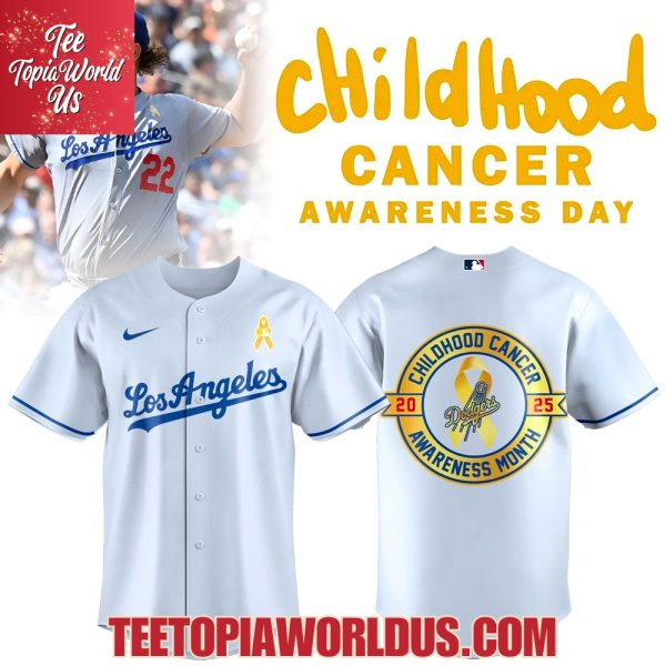 Los Angeles Dodgers Child Hood Cancer awareness Jersey