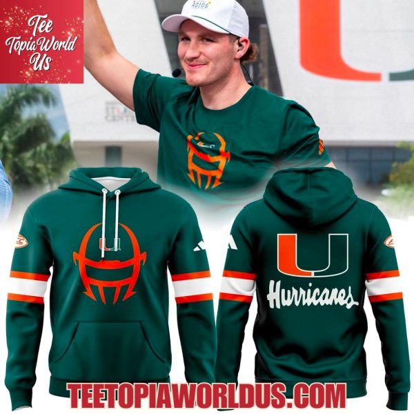 Miami Hurricanes 2025 Football Helmet Pregame Hoodie