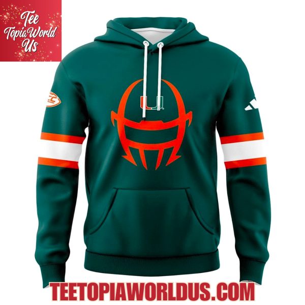 Miami Hurricanes 2025 Football Helmet Pregame Hoodie