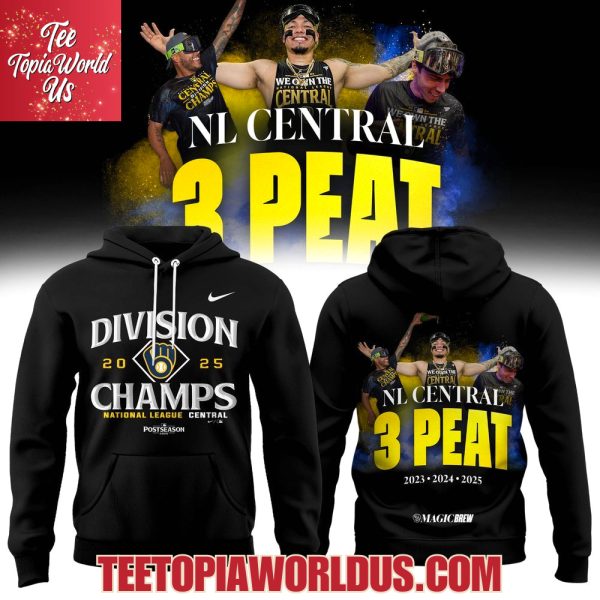 Milwaukee Brewers NL Central 3 PEat 2023-2024-2025 Hoodie