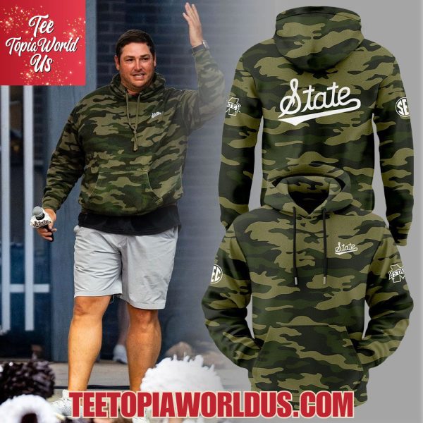 Mississippi State Bulldogs x Coach Jeff Lebby Camo Hoodie