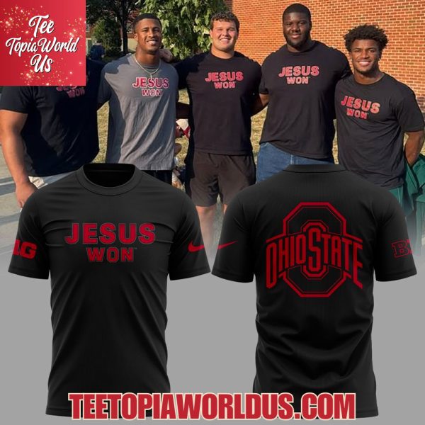 Ohio State Buckeyes Jesus Won Black T-Shirt