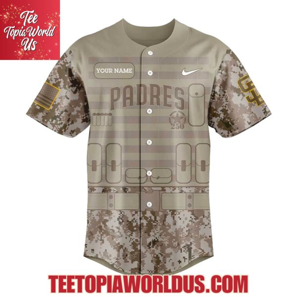 San Diego Padres Military Appreciation 250th Annivesay Jersey Custom Name For Fans
