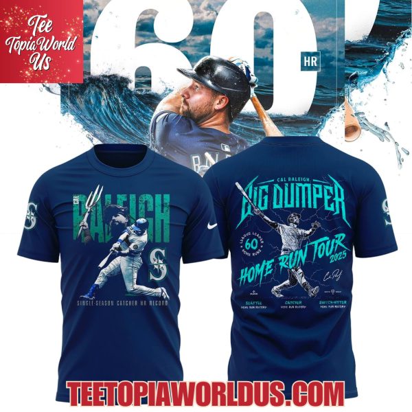 Seattle Mariners Cal Raleigh Navy Catcher Home Run Record T-Shirt, Hoodie