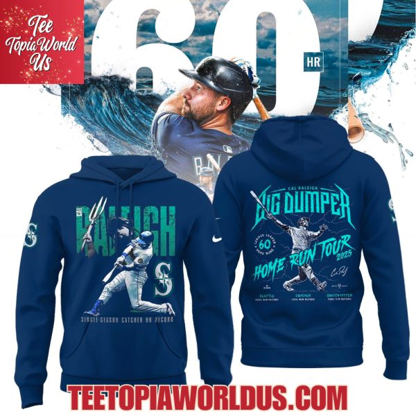 Seattle Mariners Cal Raleigh Navy Catcher Home Run Record T-Shirt, Hoodie