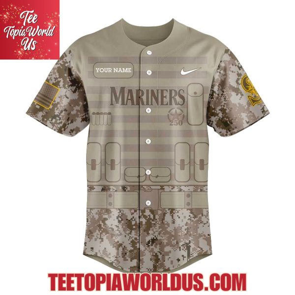 Seattle Mariners Military Appreciation 250th Annivesay Jersey Custom Name For Fans