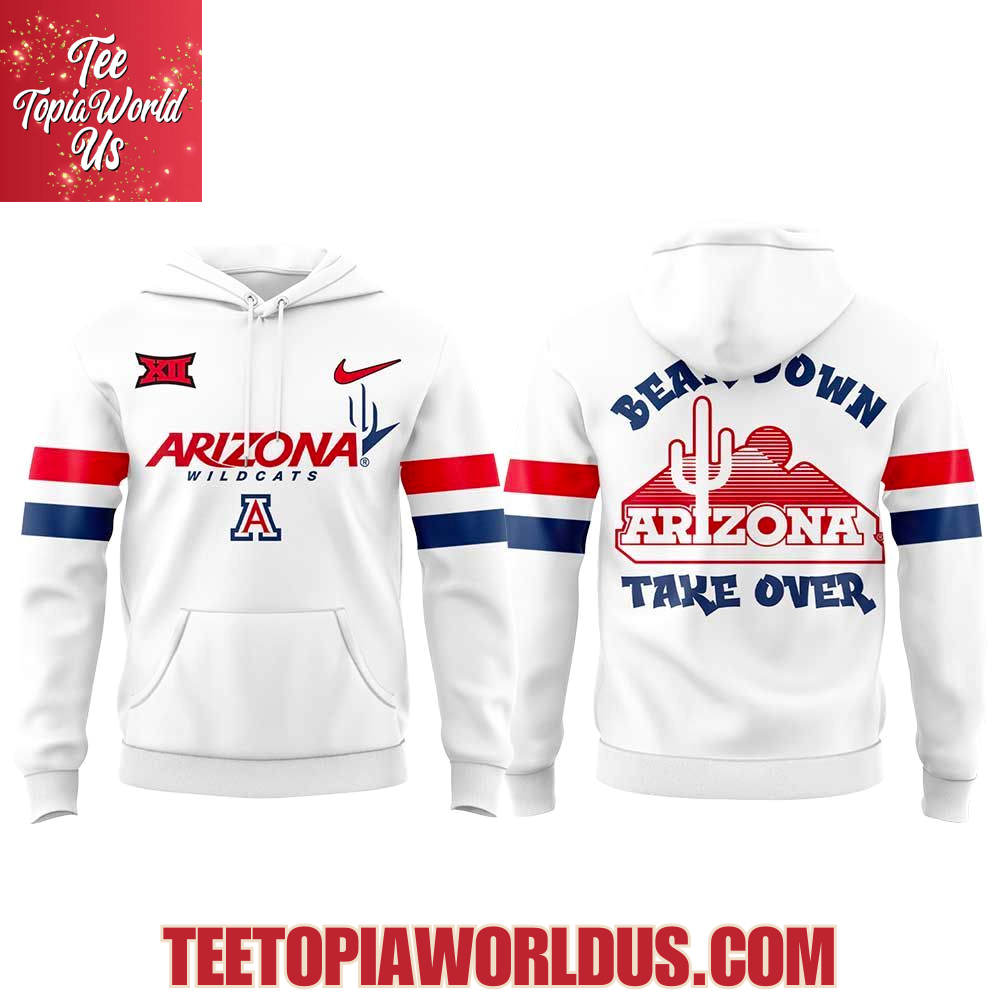 Arizona Wildcats Bear Down White Uniform Hoodie Arizona Wildcats Bear Down White Uniform Hoodie