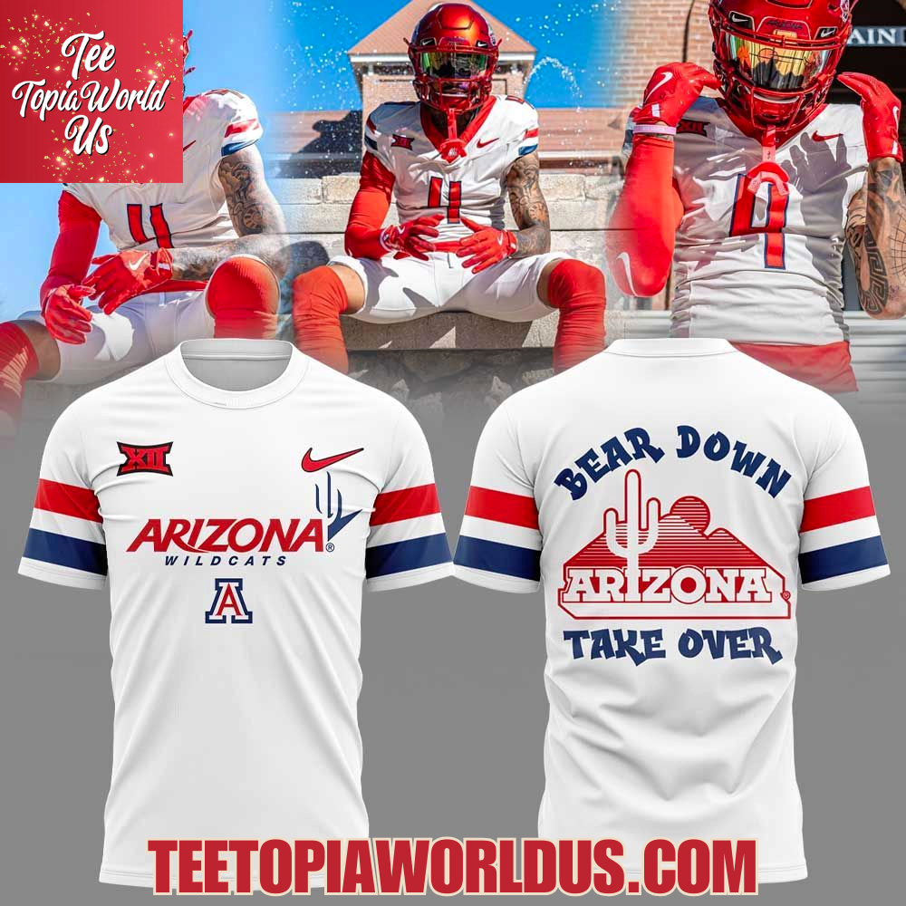 Arizona Wildcats Bear Down White Uniform Hoodie Arizona Wildcats Bear Down White Uniform Hoodie