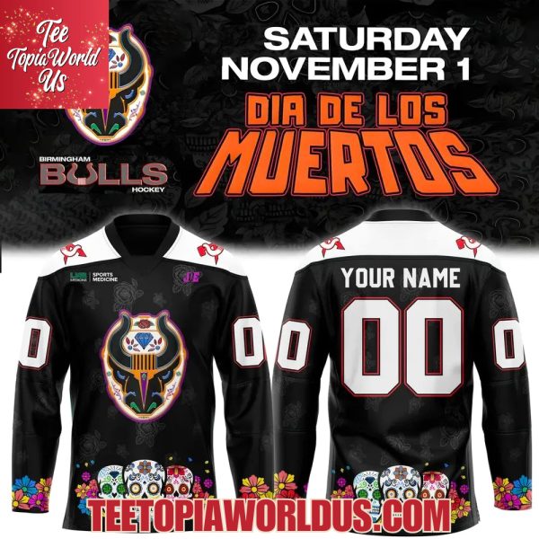 Birmingham Bulls Dia de los Muertos Special Jersey 2025 Birmingham Bulls Dia de los Muertos Special Jersey 2025