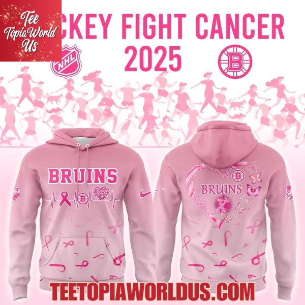 Boston Bruins Hockey Fight Cancer 2025 Hoodie Boston Bruins Hockey Fight Cancer 2025 Hoodie