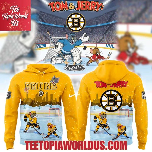 Boston Bruins Tom Cat and Jerry Mouse Hoodie Boston Bruins Tom Cat and Jerry Mouse Hoodie