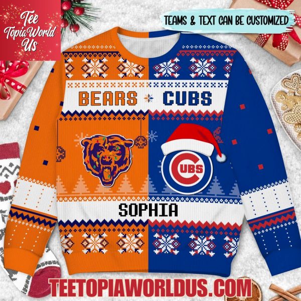 Chicago Bears x Chicago Cubs Sweater Chicago Bears x Chicago Cubs Sweater