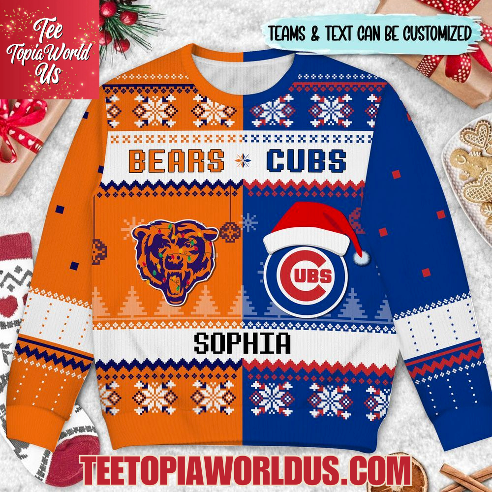 Chicago Bears x Chicago Cubs Sweater Chicago Bears x Chicago Cubs Sweater