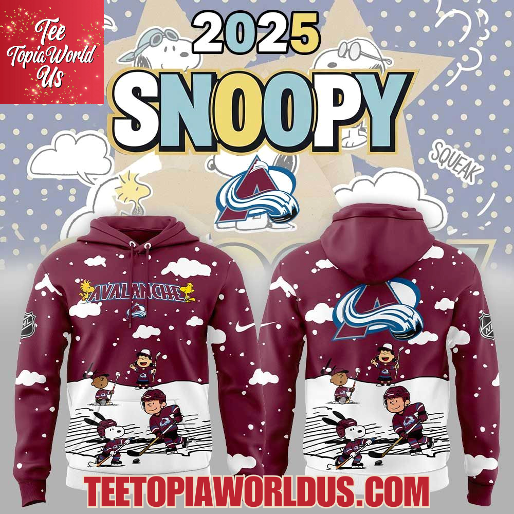 Colorado Avalanche Snoopy and Peanuts 2025 Hoodie Colorado Avalanche Snoopy and Peanuts 2025 Hoodie
