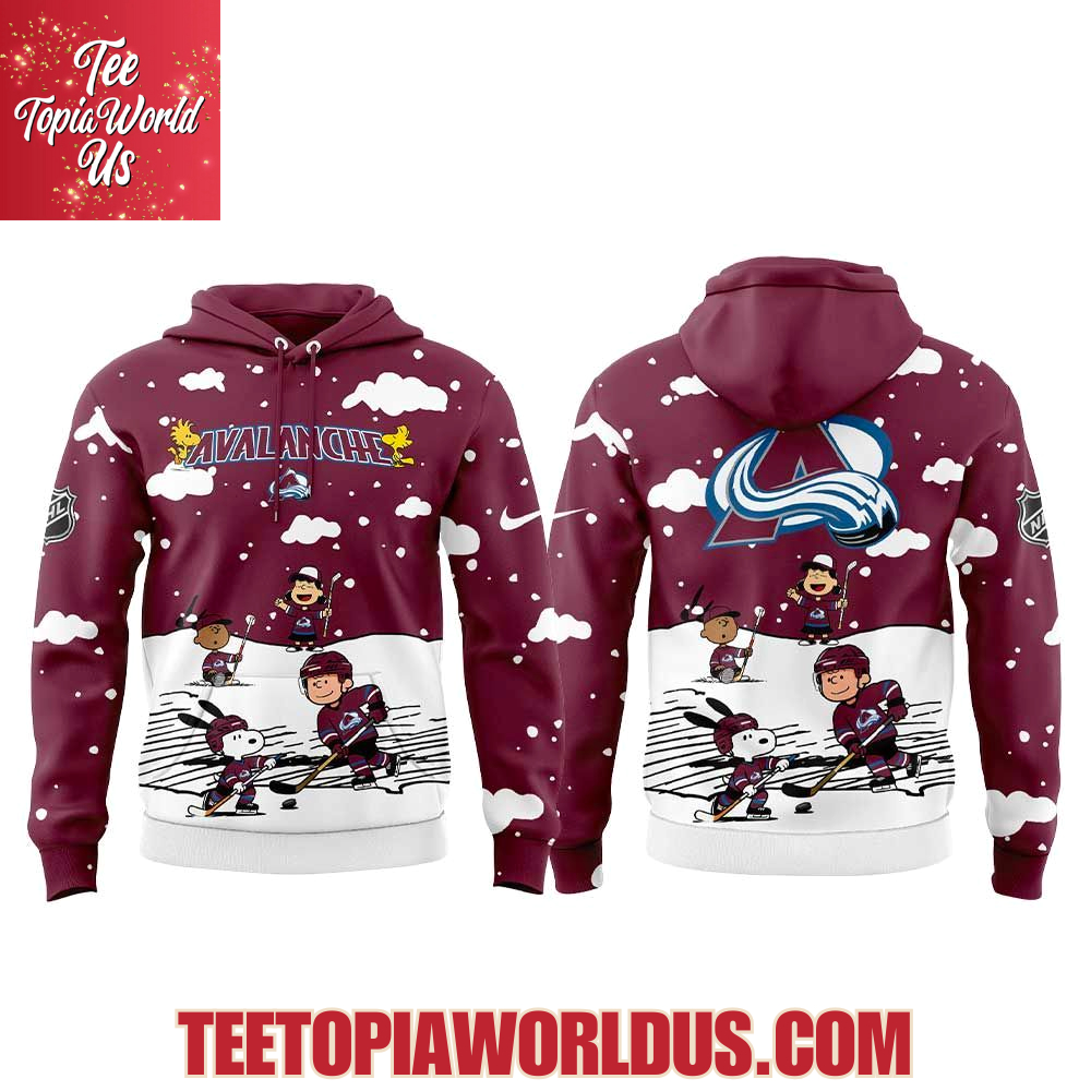 Colorado Avalanche Snoopy and Peanuts 2025 Hoodie Colorado Avalanche Snoopy and Peanuts 2025 Hoodie