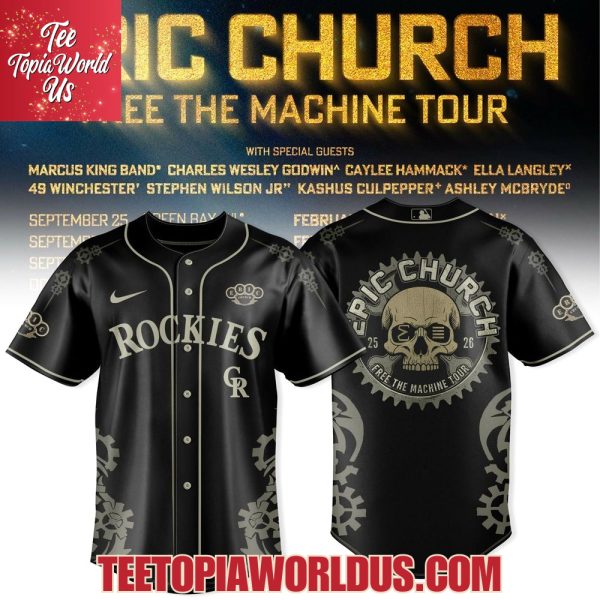 Colorado Rockies x Eric Church – Free the Machine Tour Merch Jersey